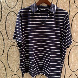 Land's End_Blue and white stripe Polo short sleeve- Plus size 2X